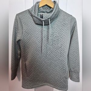 RBX Active Quilted Cowl Neck Pullover Sweatshirt Heather Gray - Small